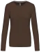 K383 - Dames T-shirt ronde hals lange mouwen Chocolate