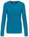 K383 - Dames T-shirt ronde hals lange mouwen Tropical Blue
