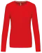 K383 - Dames T-shirt ronde hals lange mouwen Red