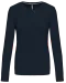 K383 - Dames T-shirt ronde hals lange mouwen Navy
