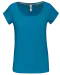K384 - Dames-t-shirt korte mouwen met boothals Tropical Blue