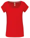 K384 - Dames-t-shirt korte mouwen met boothals Red
