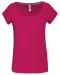 K384 - Dames-t-shirt korte mouwen met boothals Fuchsia