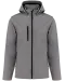 K422 - 3-laagse uniseks softshelljas met afneembare capuchon en mouwen Marl Grey