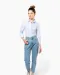 K510 - Damesblouse in popeline met lange mouwen White
