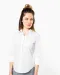 K558 - Overhemd in onderhoudsvriendelijk polykatoen-popeline 3/4-mouwen dames White