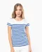 K3034 - Marine-t-shirt ronde hals Bio dames Navy / White Stripes