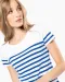 K3034 - Marine-t-shirt ronde hals Bio dames Navy / White Stripes