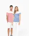 K3033 - Marine-t-shirt ronde hals Bio heren Navy / White Stripes
