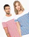 K3033 - Marine-t-shirt ronde hals Bio heren Navy / White Stripes
