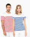 K3033 - Marine-t-shirt ronde hals Bio heren Navy / White Stripes