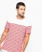K3033 - Marine-t-shirt ronde hals Bio heren Navy / White Stripes