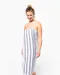 K132 - Gestreepte fouta met franjes White / Smoke Stripe