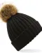 B412 - Pompon beanie Black