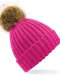 B412 - Pompon beanie Fuchsia