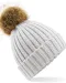B412 - Pompon beanie Light Grey