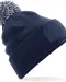 B443 - Snowstar® patch beanie French Navy / Light Grey