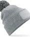 B443 - Snowstar® patch beanie Heather Grey / Black
