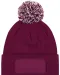 B443 - Snowstar® patch beanie Burgundy / Off White