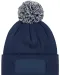 B443 - Snowstar® patch beanie French Navy / Light Grey