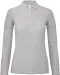 CGPWI13 - ID.001 Ladies' long-sleeve polo shirt Heather Grey