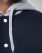 K4003 - College jacket met capuchon unisex Navy / Oxford Grey / White