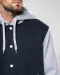 K4003 - College jacket met capuchon unisex Navy / Oxford Grey / White