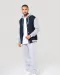 K4003 - College jacket met capuchon unisex Navy / Oxford Grey / White