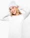 K3017 - Dames-t-shirt ronde hals lange mouwen White
