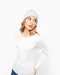K3017 - Dames-t-shirt ronde hals lange mouwen White