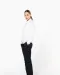 K514 - Damesblouse met "Mao" kraag lange mouwen White