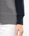 K492 - Tweekleurige damessweater French Terry BIO ronde hals raglanmouwen French Navy Heather / Grey Heather