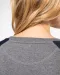 K492 - Tweekleurige damessweater French Terry BIO ronde hals raglanmouwen French Navy Heather / Grey Heather