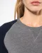 K492 - Tweekleurige damessweater French Terry BIO ronde hals raglanmouwen French Navy Heather / Grey Heather