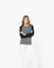 K492 - Tweekleurige damessweater French Terry BIO ronde hals raglanmouwen French Navy Heather / Grey Heather
