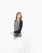 K492 - Tweekleurige damessweater French Terry BIO ronde hals raglanmouwen French Navy Heather / Grey Heather