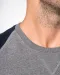 K491 - Tweekleurige herensweater BIO French Terry ronde hals raglanmouwen French Navy Heather / Grey Heather