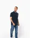 K223 - Herenpolo met maokraag en korte mouwen Black / Oxford Grey