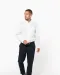 K515 - Herenoverhemd met "Mao" kraag lange mouwen White