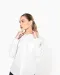 K514 - Damesblouse met "Mao" kraag lange mouwen White