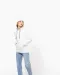 K465 - Damessweater met capuchon in contrasterende kleur Black / Fine Grey