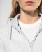 K464 - Damessweater met rits en capuchon White