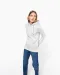 K464 - Damessweater met rits en capuchon White