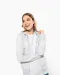 K464 - Damessweater met rits en capuchon White
