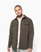 K582 - Overshirt van fleece met sherpavoering Dark Khaki / Storm Grey