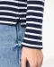 K386 - Gestreept dames-t-shirt lange mouwen White / Navy Stripes