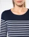 K386 - Gestreept dames-t-shirt lange mouwen White / Navy Stripes