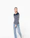 K386 - Gestreept dames-t-shirt lange mouwen White / Navy Stripes