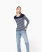 K386 - Gestreept dames-t-shirt lange mouwen White / Navy Stripes