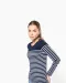 K386 - Gestreept dames-t-shirt lange mouwen White / Navy Stripes